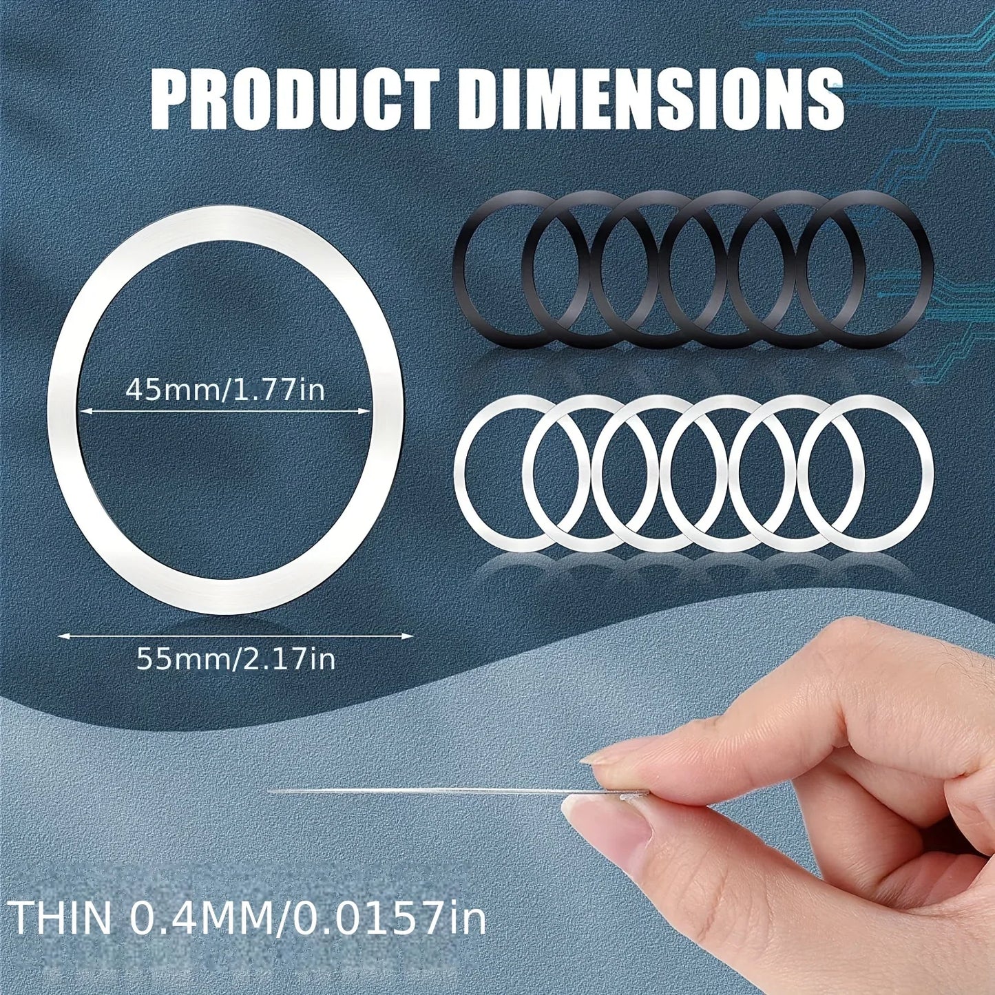 10PCS for Magsafe Magnetic Plate Ring Universal Stickers Support Wireless Charger Metal Plate Sheet for iPhone Samsung Xiaomi