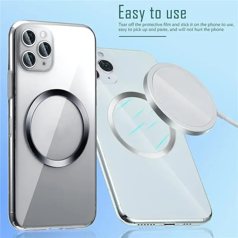 10PCS for Magsafe Magnetic Plate Ring Universal Stickers Support Wireless Charger Metal Plate Sheet for iPhone Samsung Xiaomi