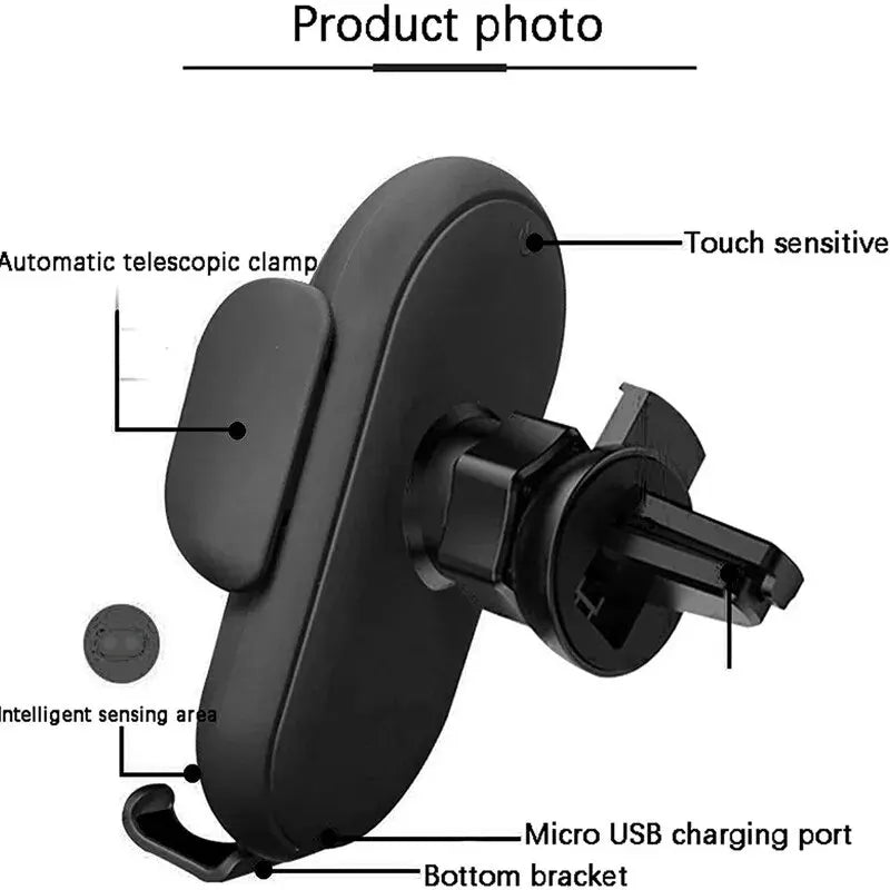 Car Wireless Charger Auto Car Mount Phone Holder Stand For iPhone 15 14 13 X Samsung Xiaomi Infrared Induction 15W Fast Charging